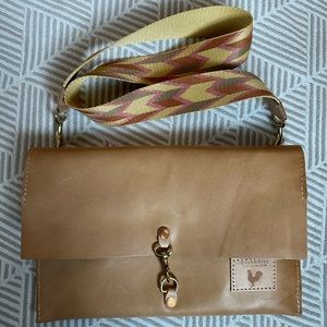 Meanwhile back on the farm - leather fold over clutch and crossbody.